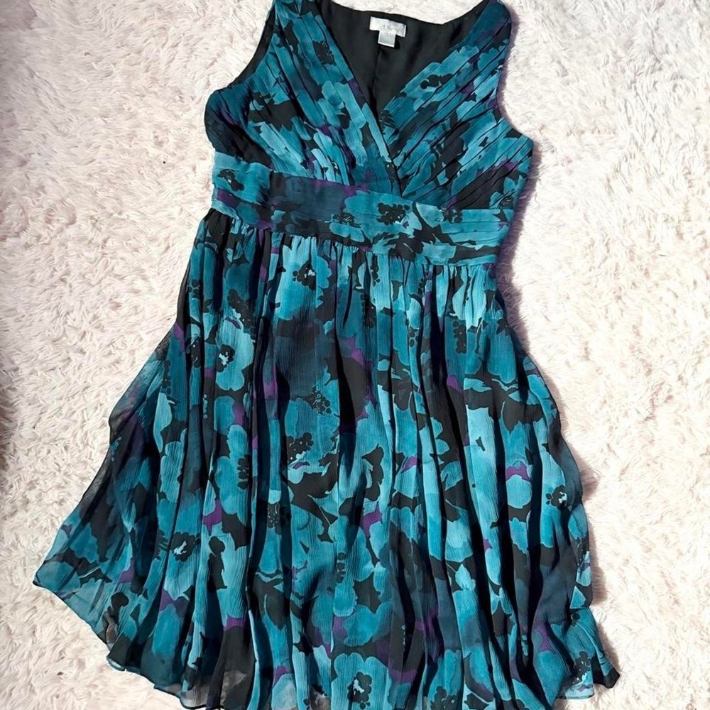 Dark Floral Vintage Y2K Whimsical Teacher Flowy Office Dress Womens 16